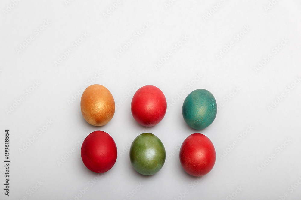 Easter eggs on a light background. Food Concept Easter eggs on a light background. Food Concept