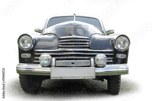 front view of an old black car © photopetrovichs