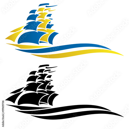 Sailing Ship Vector Graphic Illustration
