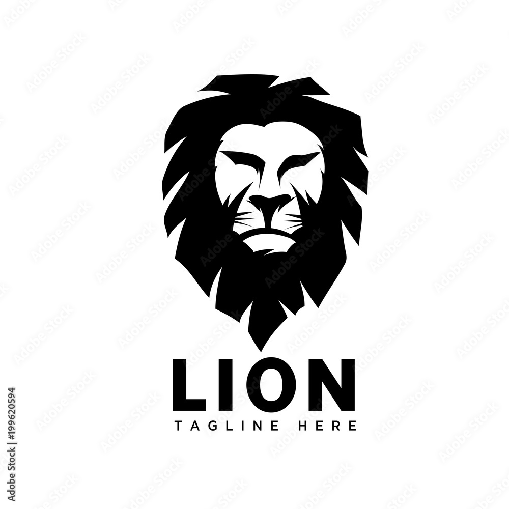rigid lines head lion art logo