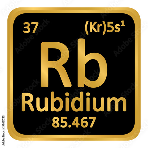 Periodic table element rybidium icon.