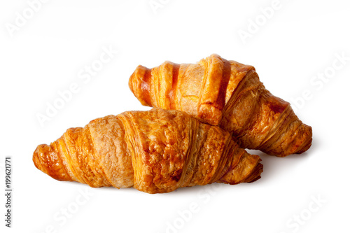Sweet and crispy two croissant