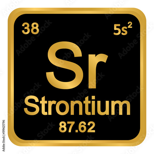 Periodic table element strontium icon.