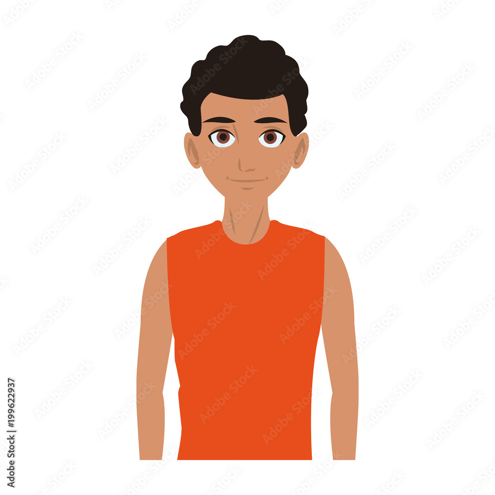 Young man cartoon vector illustration graphic design