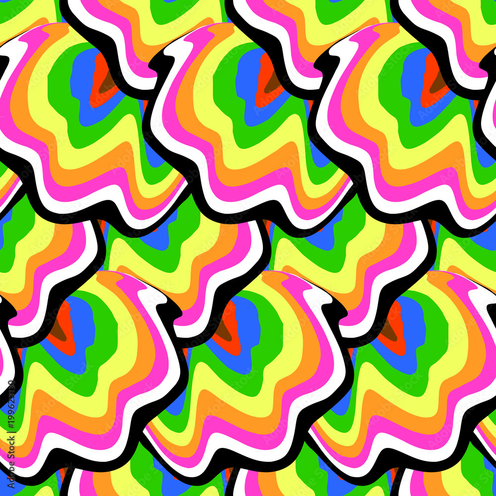 Vector hippie seamless pattern
