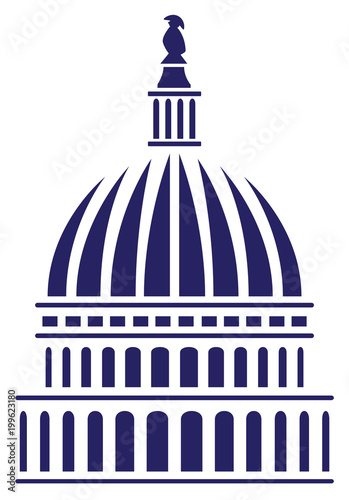 U.S. Capitol Dome Vector Illustration