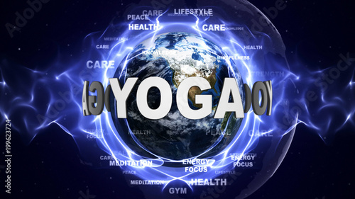 YOGA Text Around the World, Computer Graphics
