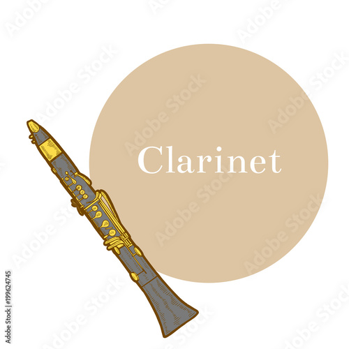 Colored Clarinet in Hand-Drawn Style