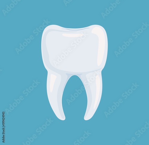 Icon healthy white root tooth. Vector illustration