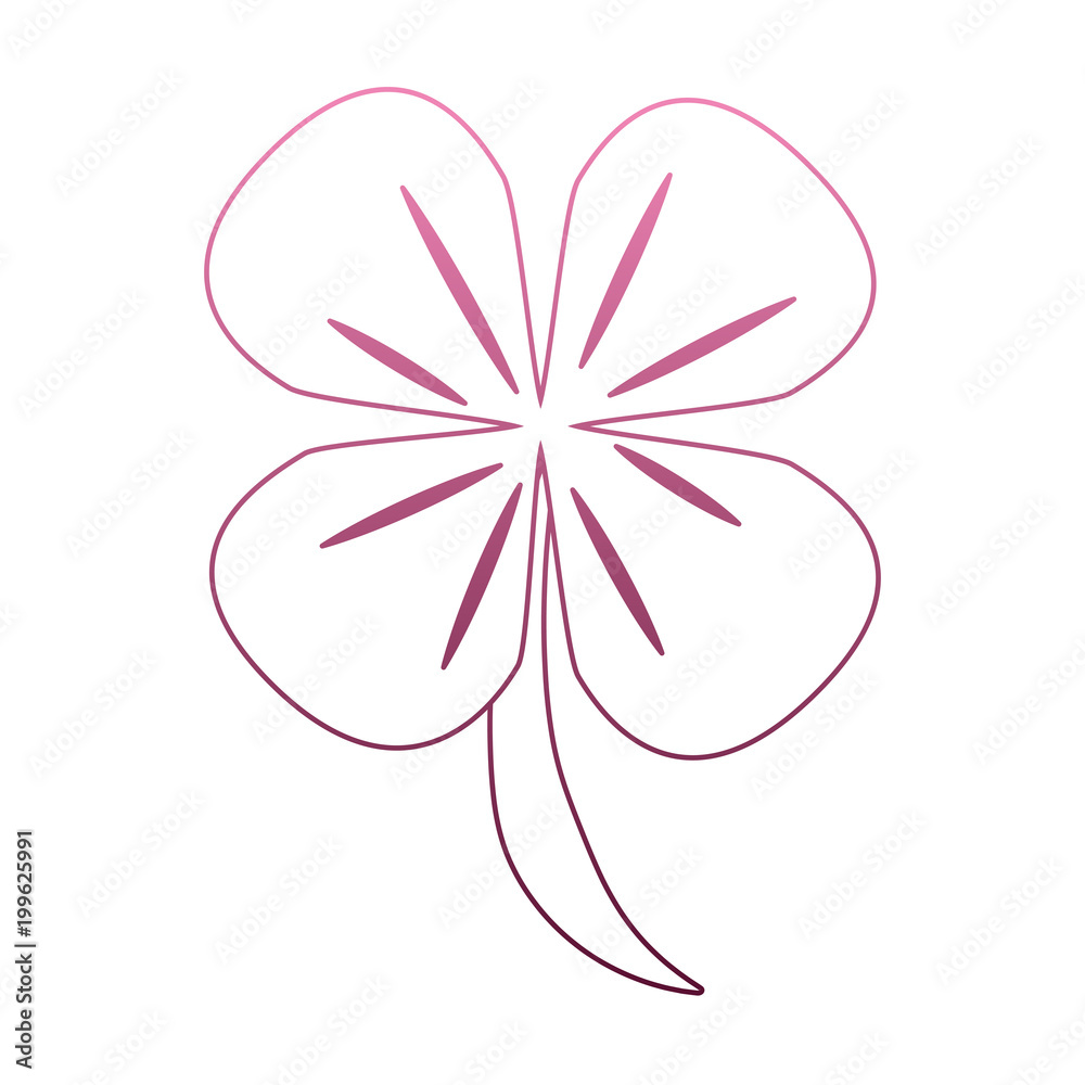 Clover shamrock symbol on purple lines vector illustration Clover shamrock symbol on purple lines vector illustration