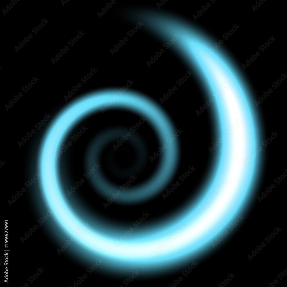 Spiral of light, aqua color