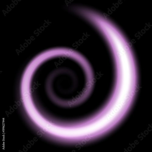Spiral of light, purple color