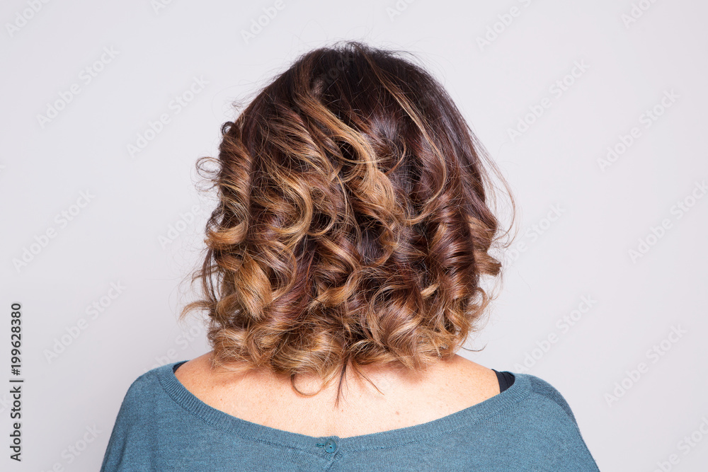 Woman head with nice hairstyle isolated on white background Woman head with nice hairstyle isolated on white background