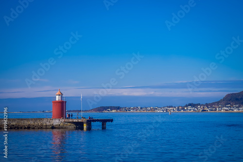 Lighthouse in Norwegian Sea near Alesund