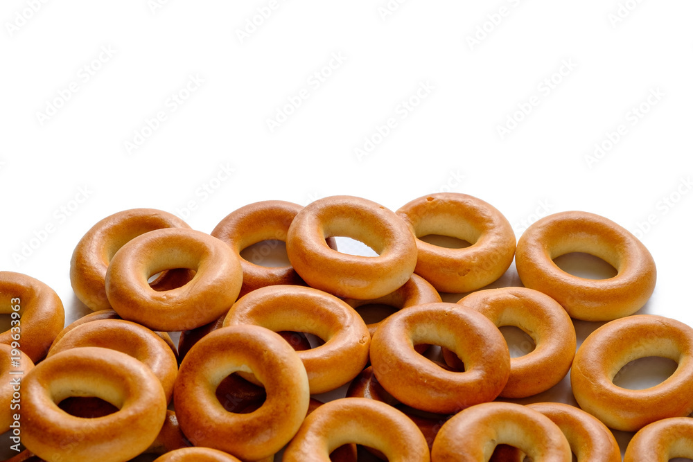 Heap of bagels isolated on white background. Heap of bagels isolated on white background.