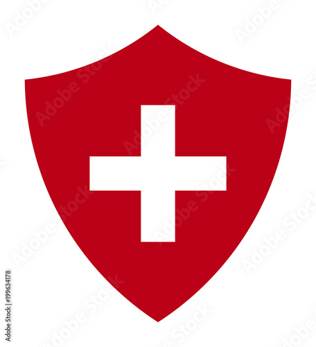 Red Immune System (Cross In A Shield) Icon