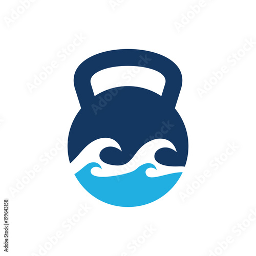 Kettle Bell Ocean Logo Icon Design