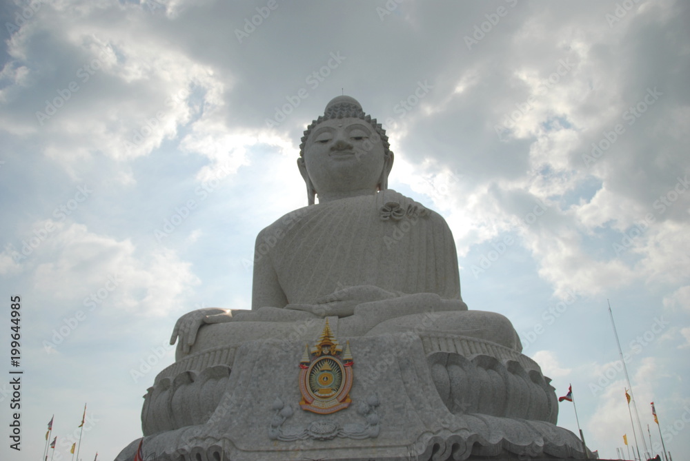 Fototapeta premium The Big Buddha stone statue in Phuket island of Thailand