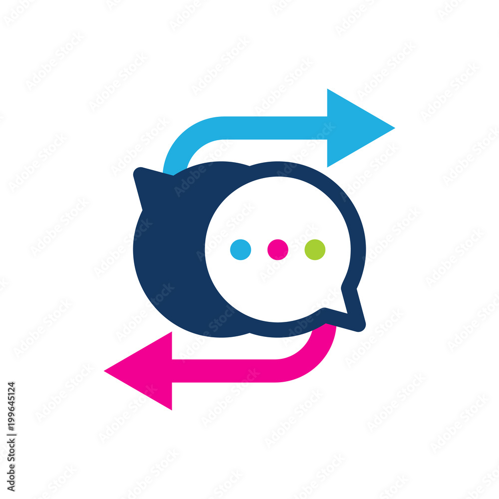 Transfer Chat Logo Icon Design