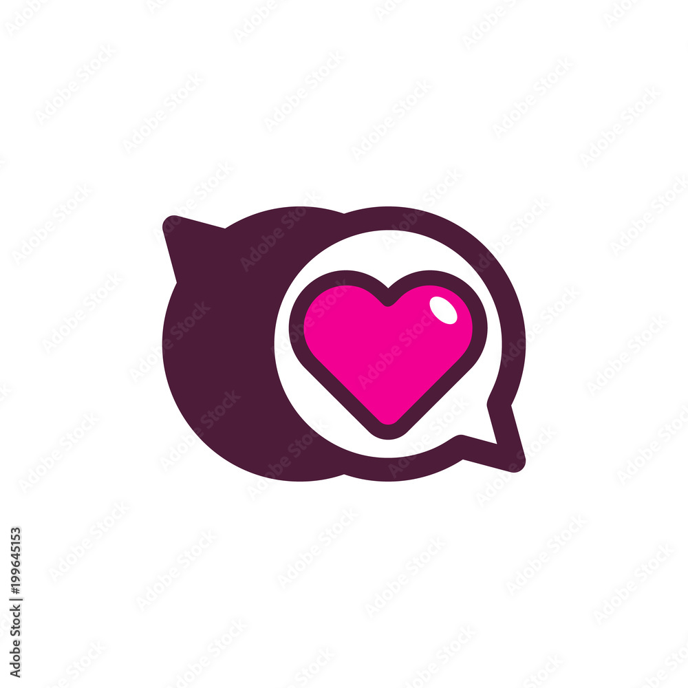 Love Chat Logo Icon Design Love Chat Logo Icon Design