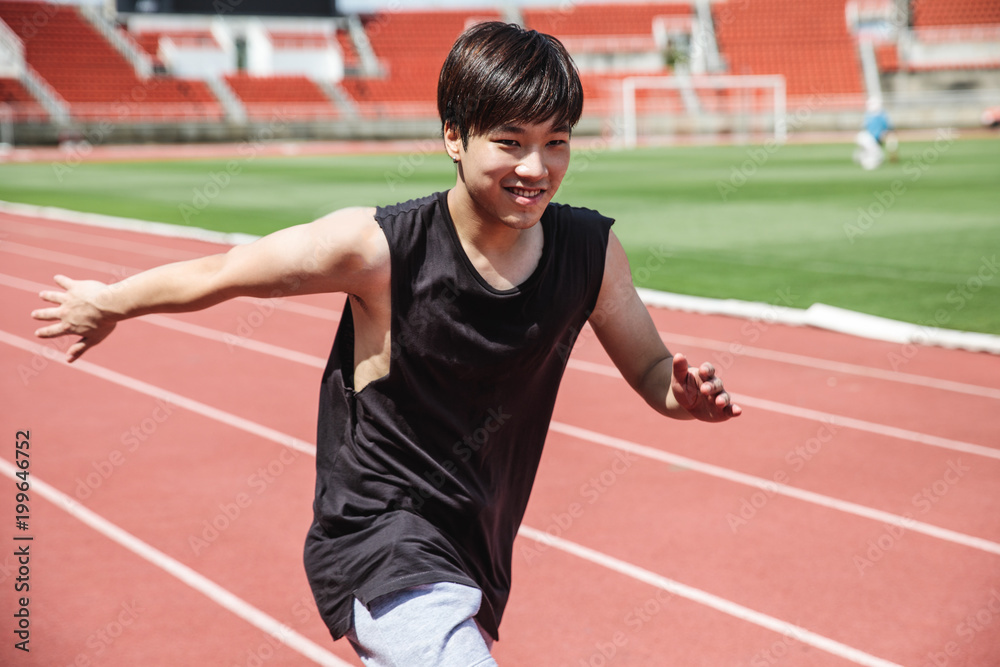 Young asian man exercise