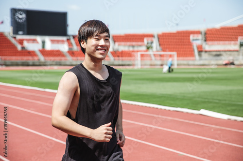 Young asian man exercise