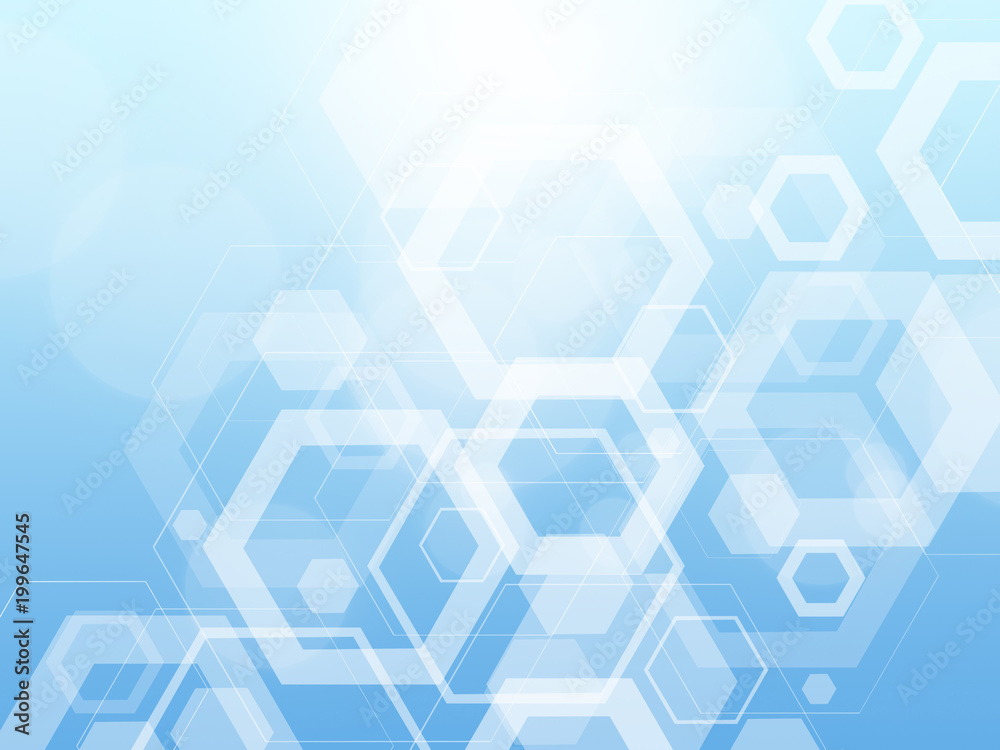Abstract Blue Background With Hexagon Abstract Blue Background With Hexagon