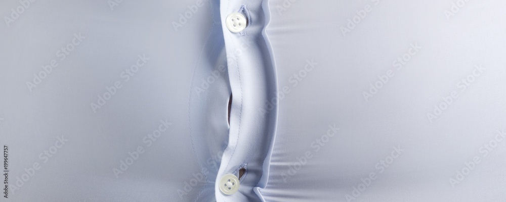 Overweight man with bulging shirt buttons Overweight man with bulging shirt buttons