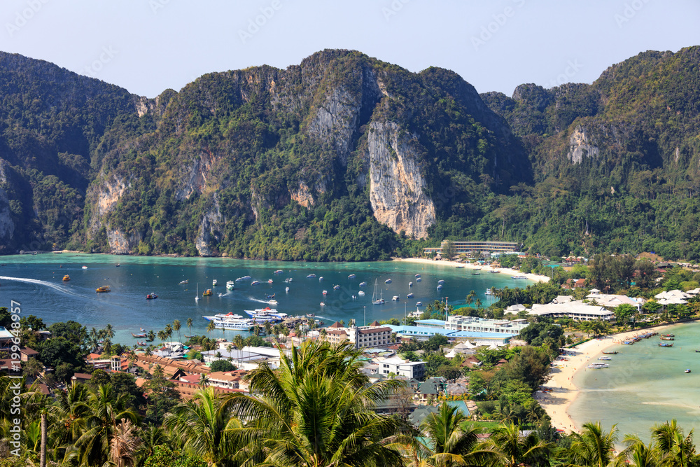 Phi-Phi island View tropical island with resorts - Krabi Province thailand