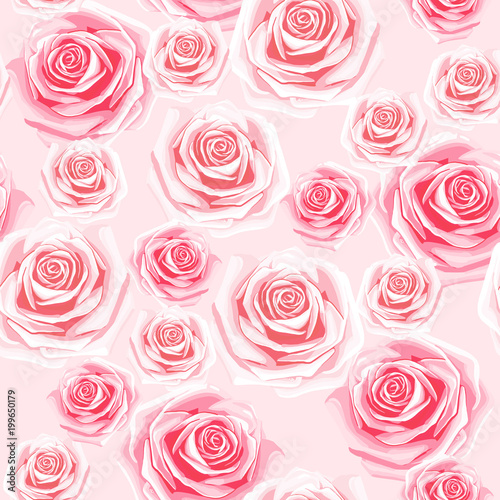 Beautiful buds of flowers of rose seamless romantic and love background. Beautiful roses seamless pattern