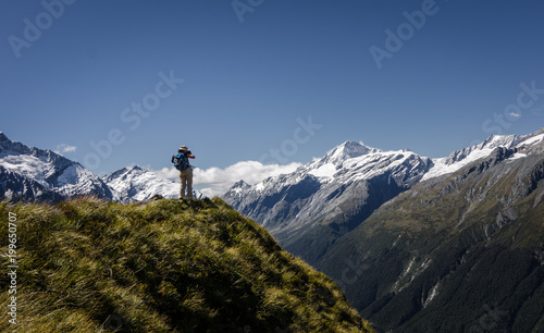 Photographer in the Mount Cook ranges