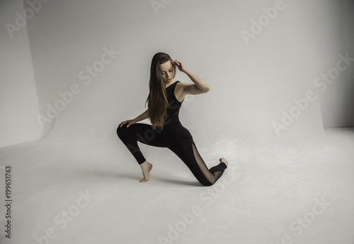 sports girl doing stretching