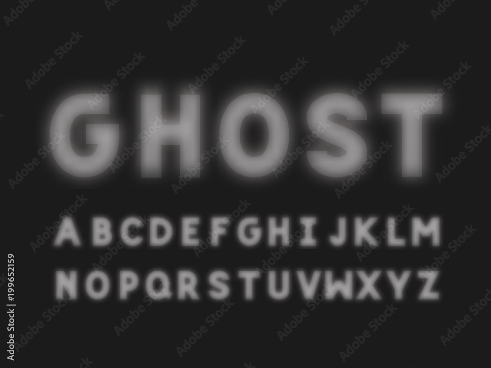Ghost bold font. Vector alphabet Ghost bold font. Vector alphabet