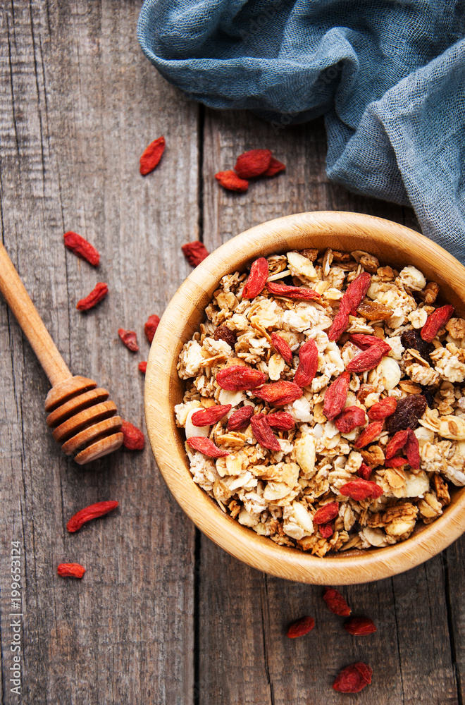 Muesli with goji berries Muesli with goji berries