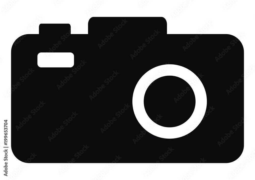 Camera, black silhouette, vector icon Camera, black silhouette, vector icon