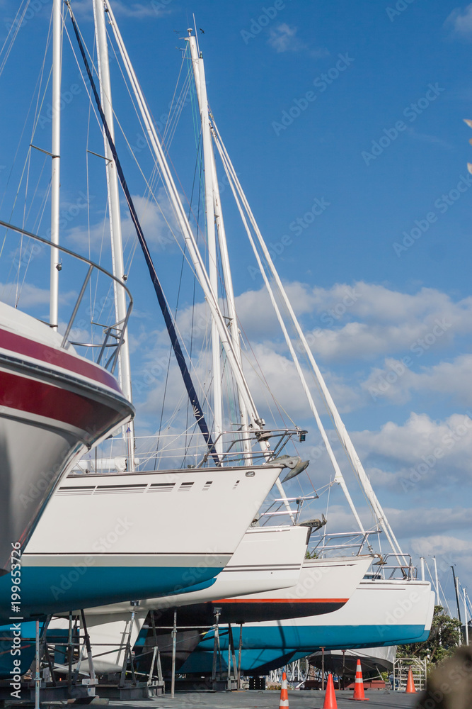 Yachts in the parking lot