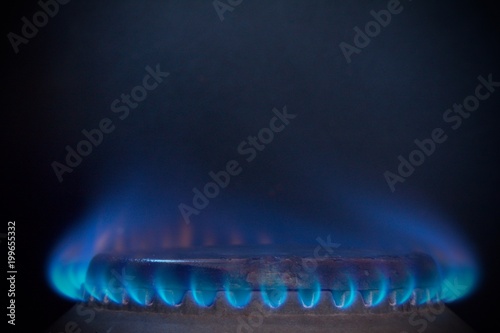 gas burner fire on black background1