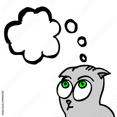 cat thinking