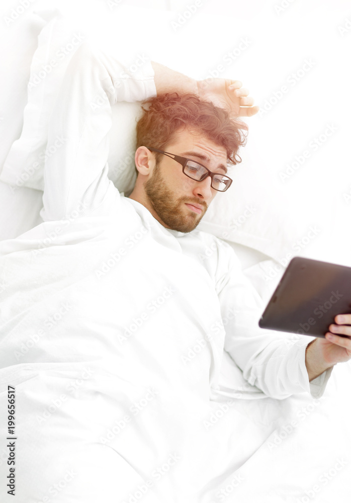 background image . modern man reading on digital tablet. background image . modern man reading on digital tablet.