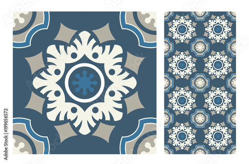 vintage tiles patterns antique seamless design in Vector illustration	