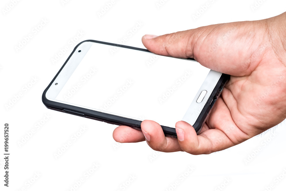 Smartphone in a hand. Smartphone in a hand.