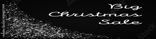 Big Christmas Sale greeting card. Amazing falling stars background. Amazing falling stars on black background. Admirable vector illustration.