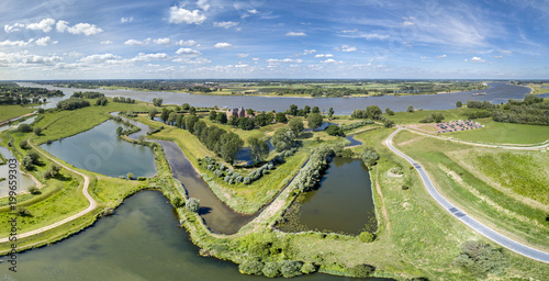 Aerial view of historic Castle Loevestein, Poederoijen - Holland - Netherlands photo