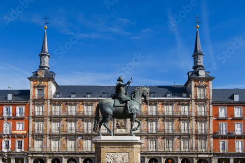 Main square of Madrid with the statue of Felipe III in the foreground