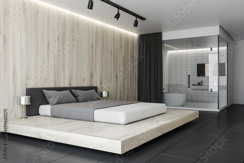 Wooden luxury bedroom corner