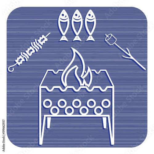 Brazier zephyr, kebab and fish icon