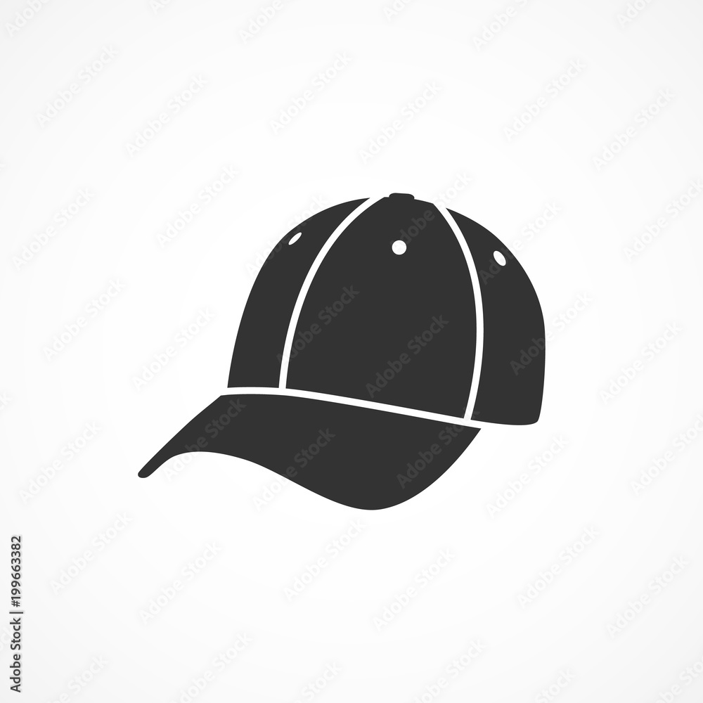 Vector image of a baseball cap icon. Vector image of a baseball cap icon.