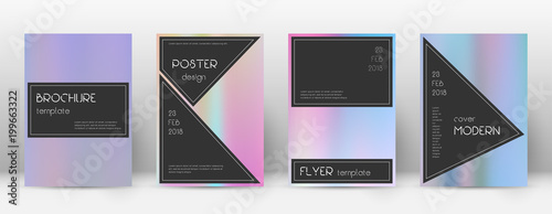 Flyer layout. Black glamorous template for Brochure, Annual Report, Magazine, Poster, Corporate Presentation, Portfolio, Flyer. Admirable pastel hologram cover page.