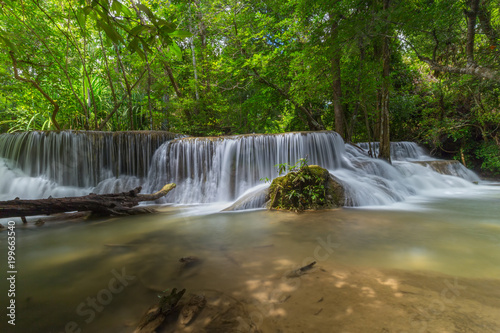 Beautiful Huay Mae Kamin Waterfall in Khuean Srinagarindra National Park  Kanchanaburi Province. Thailand