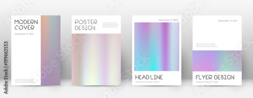 Flyer layout. Minimal amazing template for Brochure, Annual Report, Magazine, Poster, Corporate Presentation, Portfolio, Flyer. Artistic pastel hologram cover page.